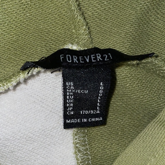 Large Crop Top Hoodie Color Block - Picture 3 of 3